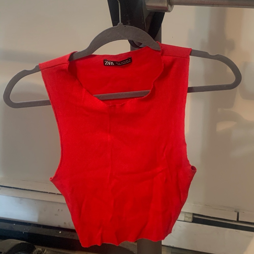 Textured weave crop top trf